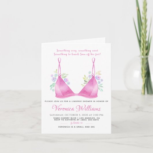 Invitation Lingerie Bridal Shower (Devant)