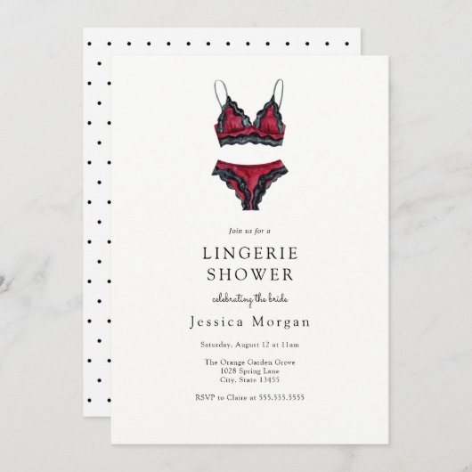 Invitation Lingerie Bridal Shower (Devant / Derrière)
