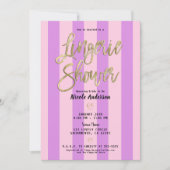 Invitation Lingerie de douche chic cœurs torsadés rose violet (Devant)