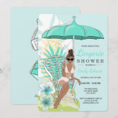 Invitation Lingerie de jardin douche mariée afro-américaine (Devant / Derrière)