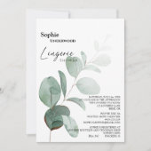 Invitation Lingerie de mariage blanc de verdure moderne de do (Devant)
