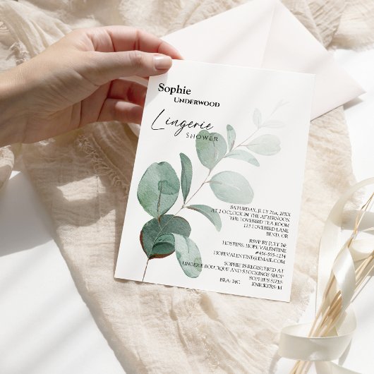 Invitation Lingerie de mariage blanc de verdure moderne de do