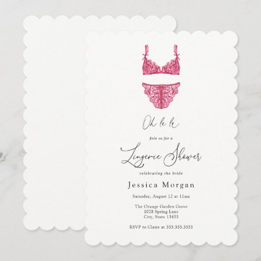 Invitation Lingerie Douche (Devant / Derrière)