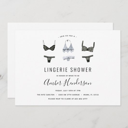 Invitation Lingerie Douche (Devant / Derrière)