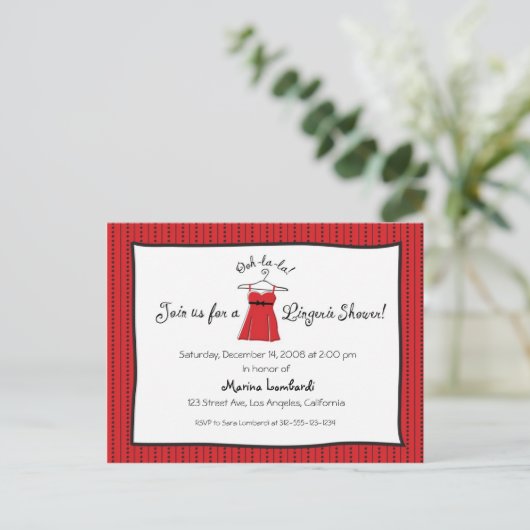 Invitation Lingerie Douche (Debout devant)