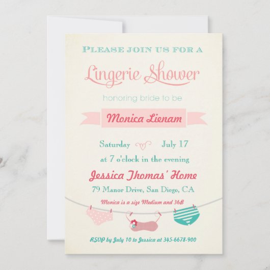 Invitation Lingerie Douche (Devant)