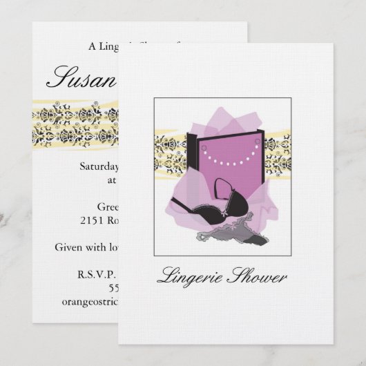 Invitation Lingerie Douche (Devant / Derrière)