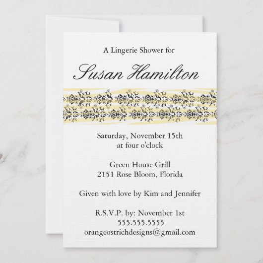 Invitation Lingerie Douche (Dos)