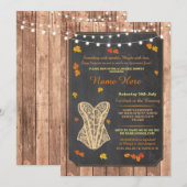 Invitation Lingerie Douche fête nuptiale Automne Corset Invit (Devant / Derrière)