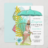 Invitation Lingerie douche mariée blonde (Devant / Derrière)