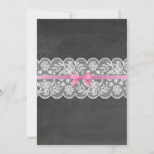 Invitation Lingerie Douche mariée fête Pink Bow dentelle Invi (Dos)