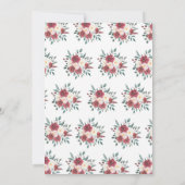 Invitation Lingerie Douche Or Aquarelle Rouge Crème Floral (Dos)