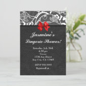 Invitation Lingerie en cuir noir et dentelle blanche Invitati (Debout devant)