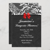 Invitation Lingerie en cuir noir et dentelle blanche Invitati (Devant / Derrière)