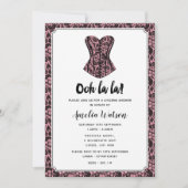 Invitation Lingerie en dentelle noire et rose (Devant)