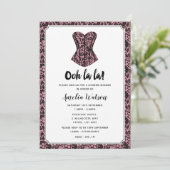 Invitation Lingerie en dentelle noire et rose (Debout devant)