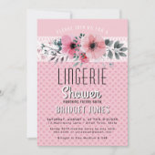 Invitation Lingerie Fête de l'mariée Coeurs floraux roses den (Devant)