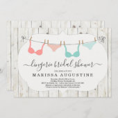 Invitation Lingerie Fête de Mariée - Linge de maison rustique (Devant / Derrière)