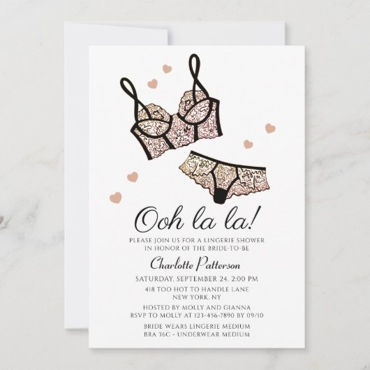 Invitation Lingerie Fête des mariées Panty Bachelorette (Devant)
