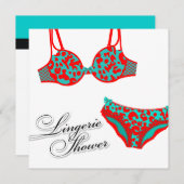 Invitation Lingerie Léopard rouge 311-Turquoise (Devant / Derrière)