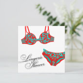 Invitation Lingerie Léopard rouge 311-Turquoise (Debout devant)