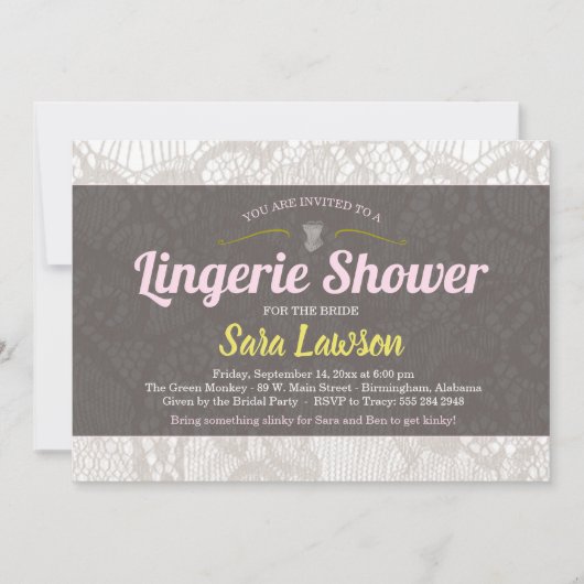Invitation Lingerie Lingerie Douche nuptiale (Devant)