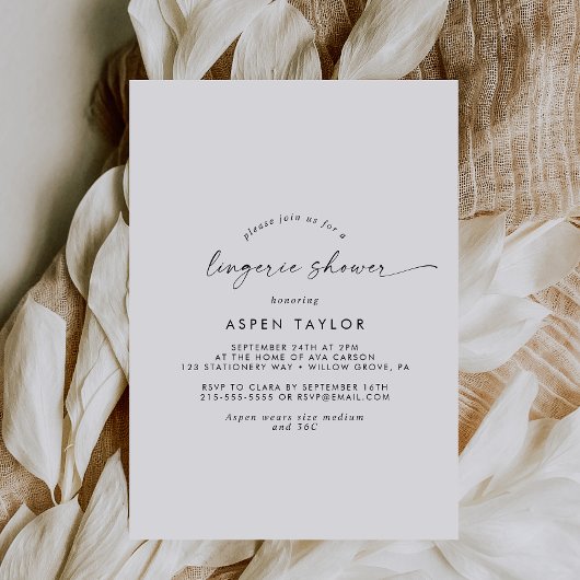 Invitation Lingerie moderne Script Douche