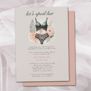 Invitation Lingerie Party Vintage Coral rose Fête des mariées