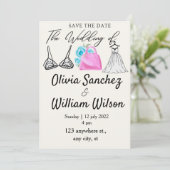 Invitation Lingerie Party with dress wedding  (Debout devant)