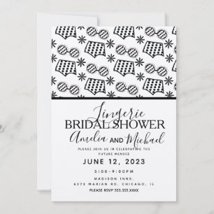 Invitation Lingerie Rétro Floral Doodles Enterrement de Vie d