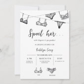 Invitation Lingerie sous forme de ligne de vêtements dessinés (Devant)