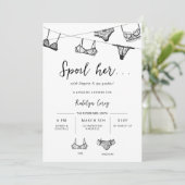 Invitation Lingerie sous forme de ligne de vêtements dessinés (Debout devant)