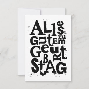 Invitation Lino allemand "Joyeux anniversaire" Imprimer