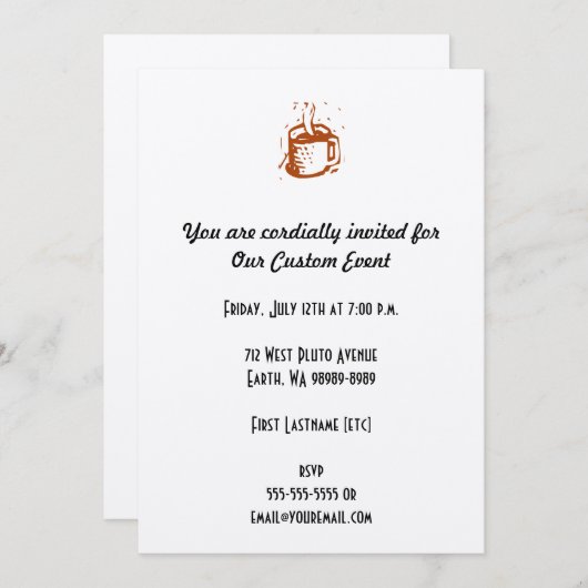 Invitation Lino Cup (Devant / Derrière)