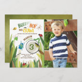 Invitation L'insecte d'invitation d'anniversaire d'insecte (Devant / Derrière)