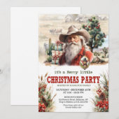 Invitation L'insigne du shérif de cowboy de Père Noël Ouest p (Devant / Derrière)