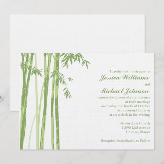 Invitation L'inspiration asiatique (Devant / Derrière)