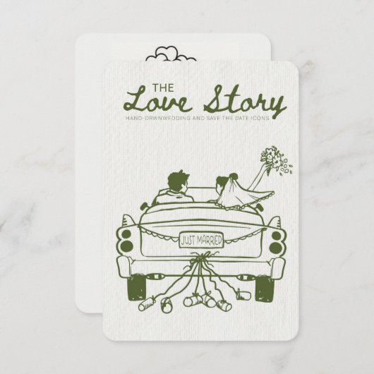 Invitation 💍l'invitation à l'histoire d'amour (Devant / Derrière)