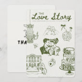 Invitation 💍l'invitation à l'histoire d'amour (Devant / Derrière)