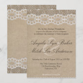 Invitation L'invitation à un mariage chic de Burlap et de la  (Devant / Derrière)