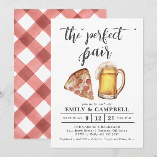 Invitation L'invitation au couple parfait (Devant / Derrière)