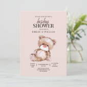 Invitation L'Invitation Baby shower De L'Ours En Teddy Peut A (Debout devant)