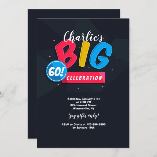 Invitation L'invitation Big 60 (Devant / Derrière)
