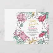 Invitation L'invitation carrée florale de la femme (Devant / Derrière)