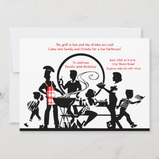 Invitation L'invitation d'anniversaire de barbecue (Devant)