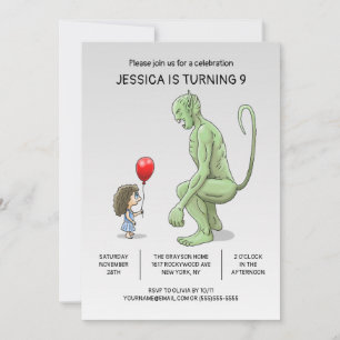 Invitation L'invitation d'anniversaire de la fille et du trol
