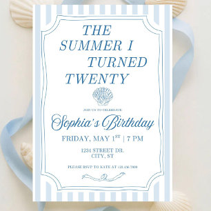 Invitation L'invitation d'anniversaire de l'été où j'ai chang