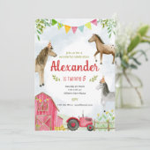 Invitation L'invitation d'anniversaire des chevaux de ferme (Debout devant)