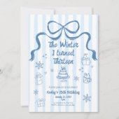 Invitation L'invitation d'anniversaire pour mes 13 ans l'hive (Devant)