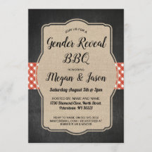 L'invitation de baby shower couple le genre de BBQ